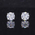 Brilliant Cut 18K White Gold Plated Cubic Zirconia Men Women Solitaire Earrings